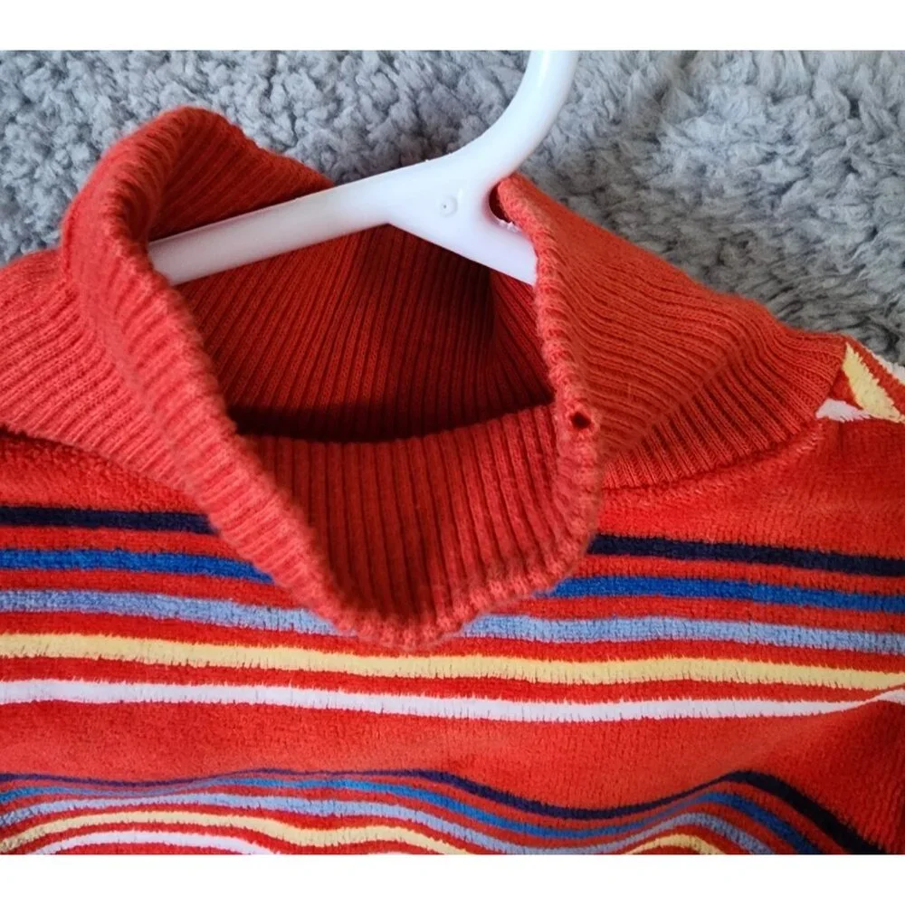 Vintage Carters Baby Size 12M Red Striped Turtleneck Long Sleeve‎ Shirt USA Made
